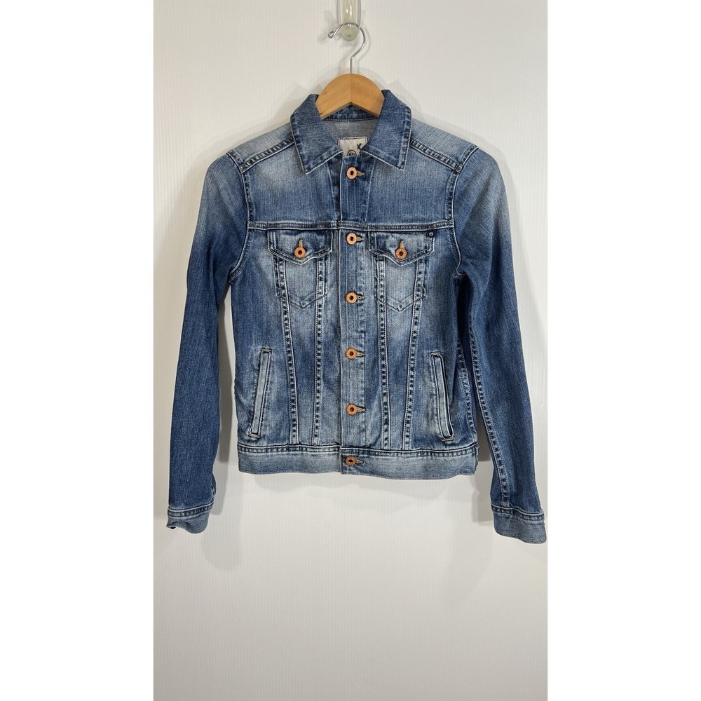 AG Adriano Goldschmied Mya Denim‎ Jacket Side XS Azure Action Cotton Blend
